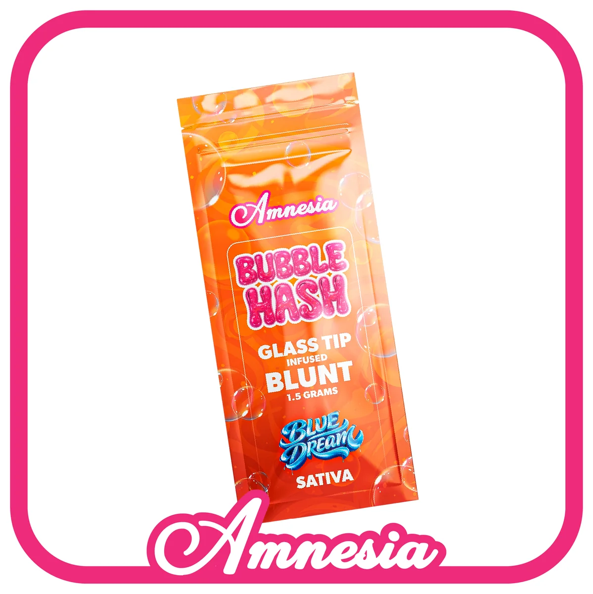 Amnesia Bubble Hash Glass Tip Infused Blunts — Blue Dream package, Michigan