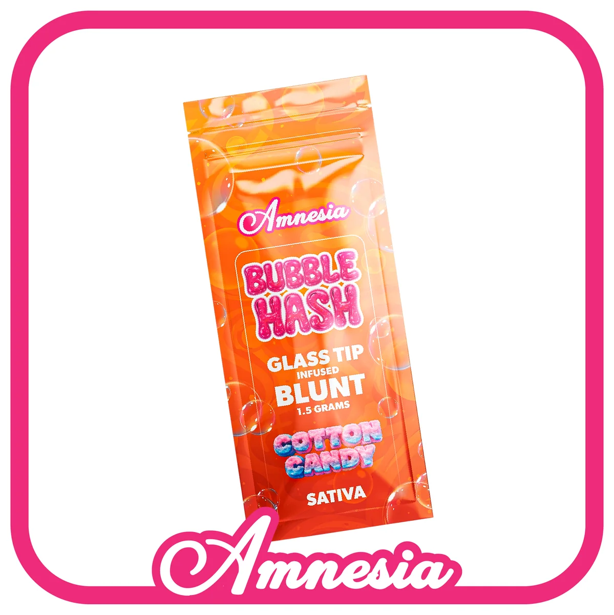 Amnesia Bubble Hash Glass Tip Infused Blunts — Cotton Candy package, Michigan
