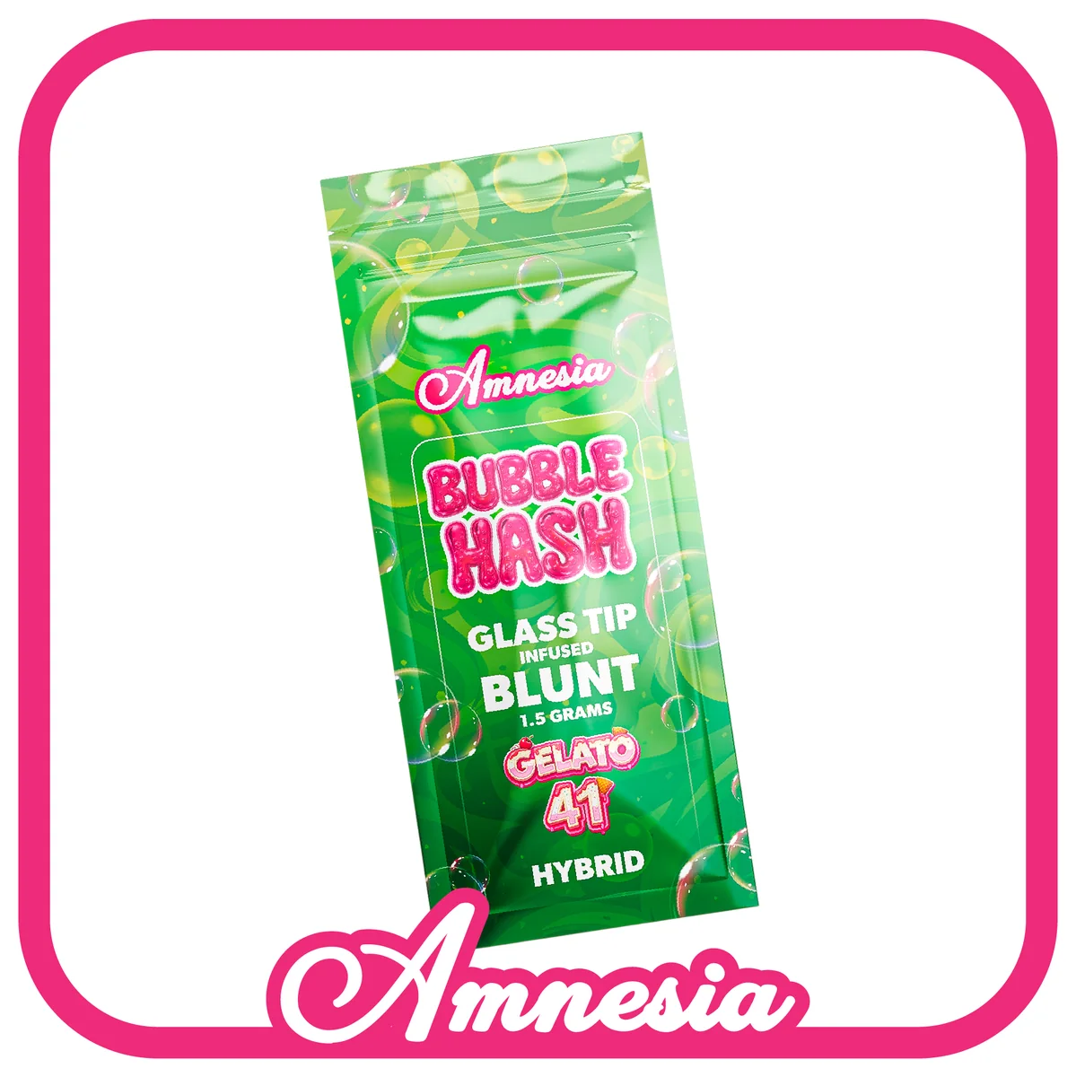 Amnesia Bubble Hash Glass Tip Infused Blunts — Gelato 41 package, Michigan