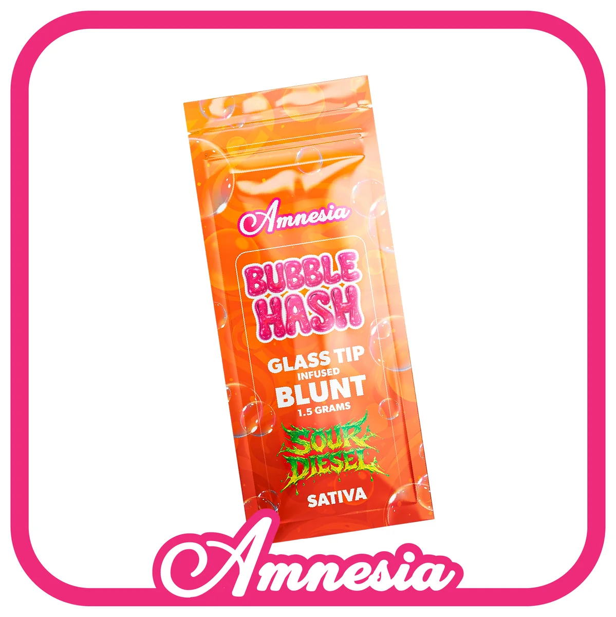 Amnesia Bubble Hash Glass Tip Infused Blunts — Sour Diesel package, Michigan