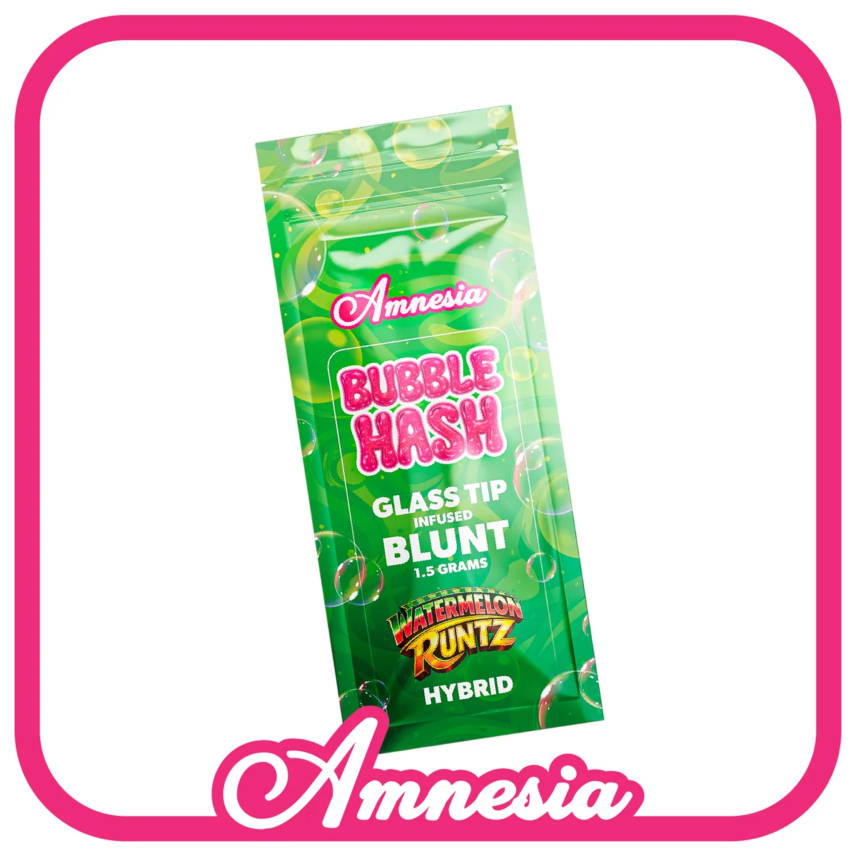 Amnesia Bubble Hash Glass Tip Infused Blunts — Watermelon Runtz package, Michigan