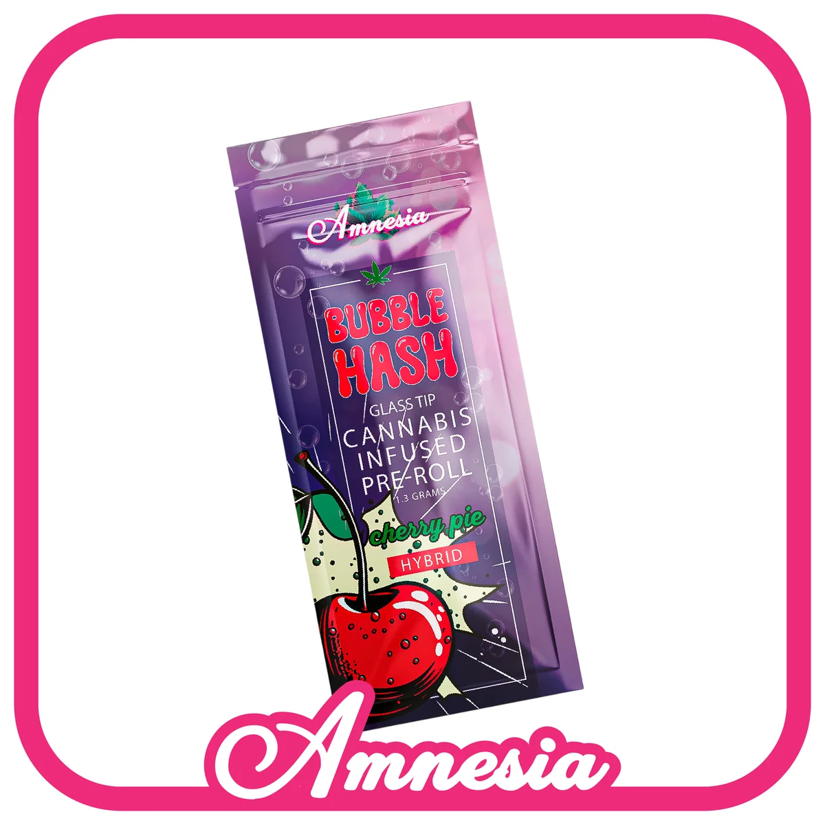 Amnesia Bubble Hash Glass Tip Pre-Rolls — Cherry Pie package, Michigan