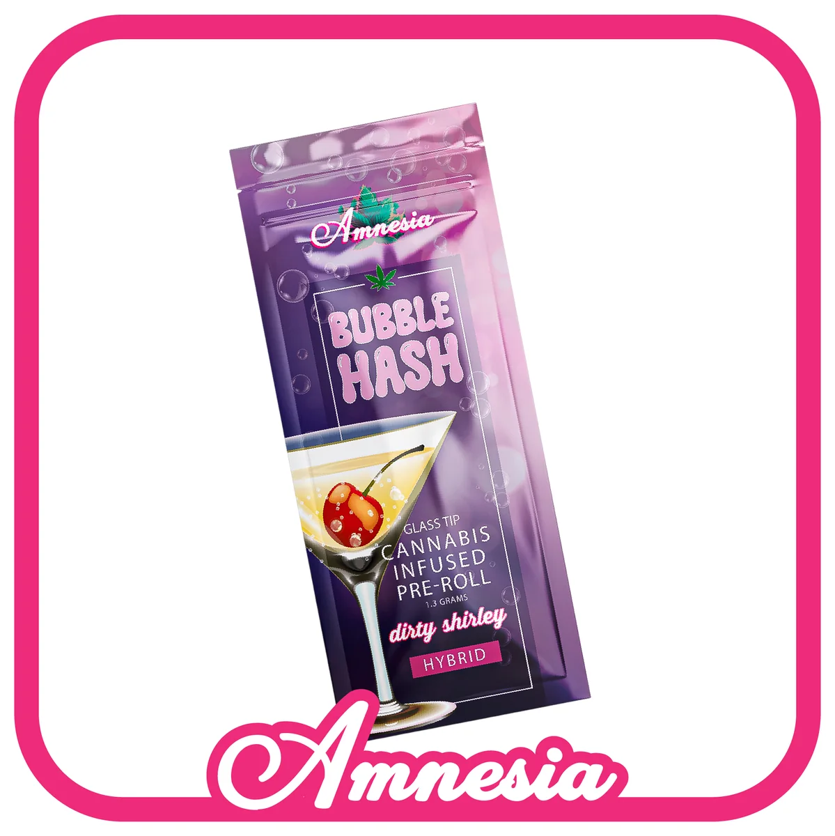 Amnesia Bubble Hash Glass Tip Pre-Rolls — Dirty Shirley package, Michigan