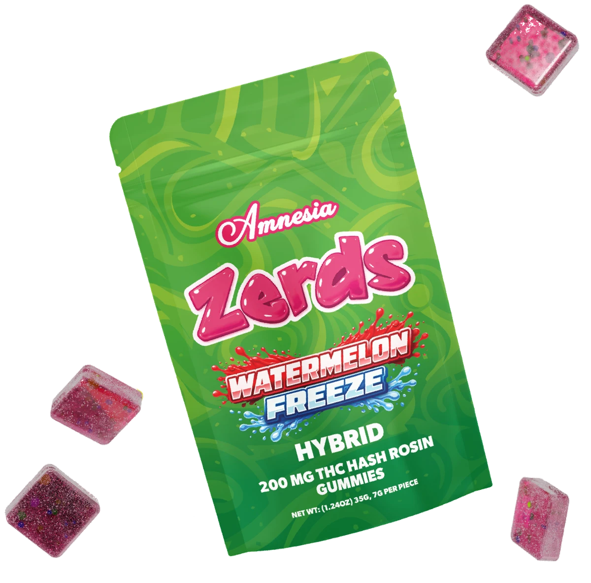 Amnesia ZERDS Watermelon Freeze hash rosin gummies package