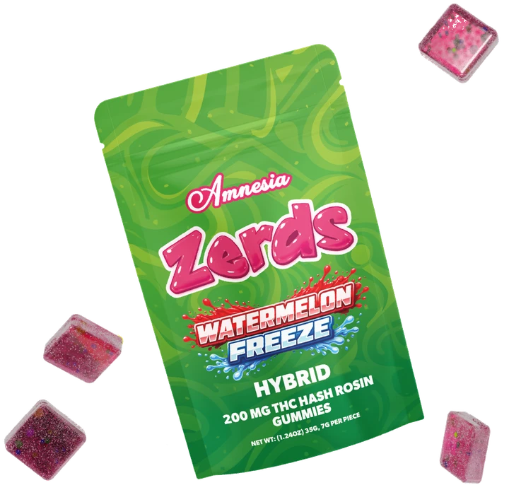 ZERDS Watermelon Freeze hash rosin gummies bag